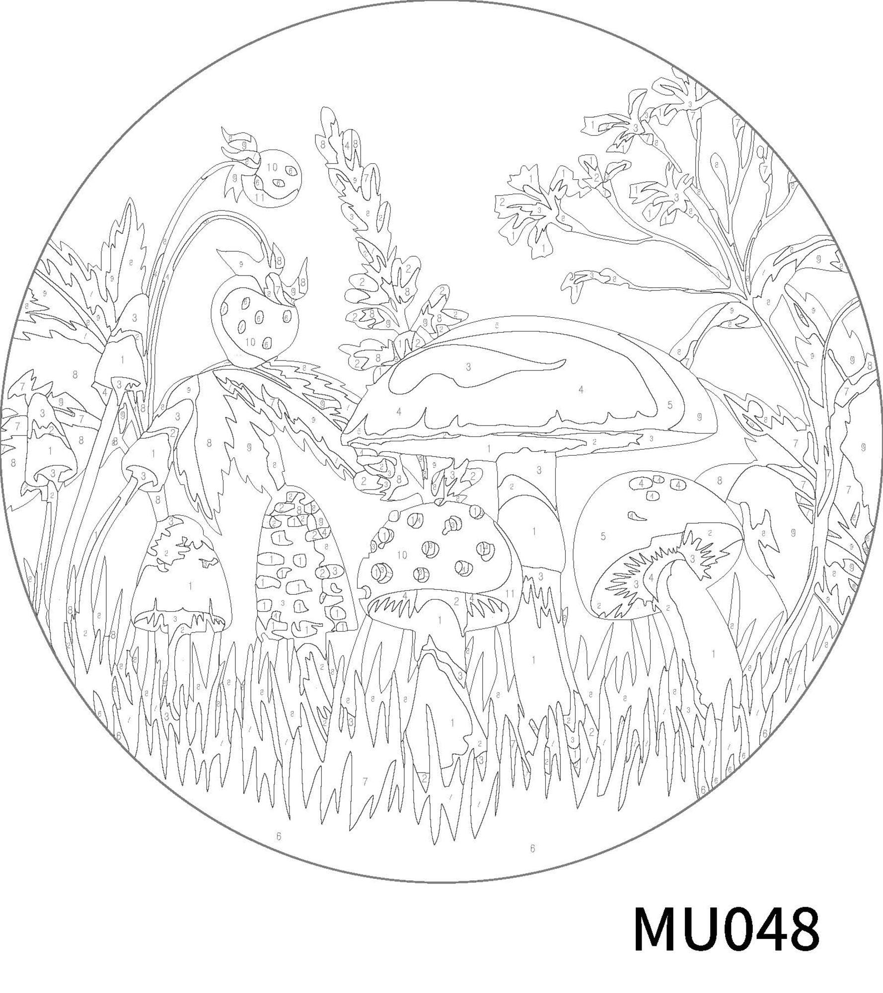 Mushroom Paint-by-Number Plywood Surface Kit by Artist's Loft®